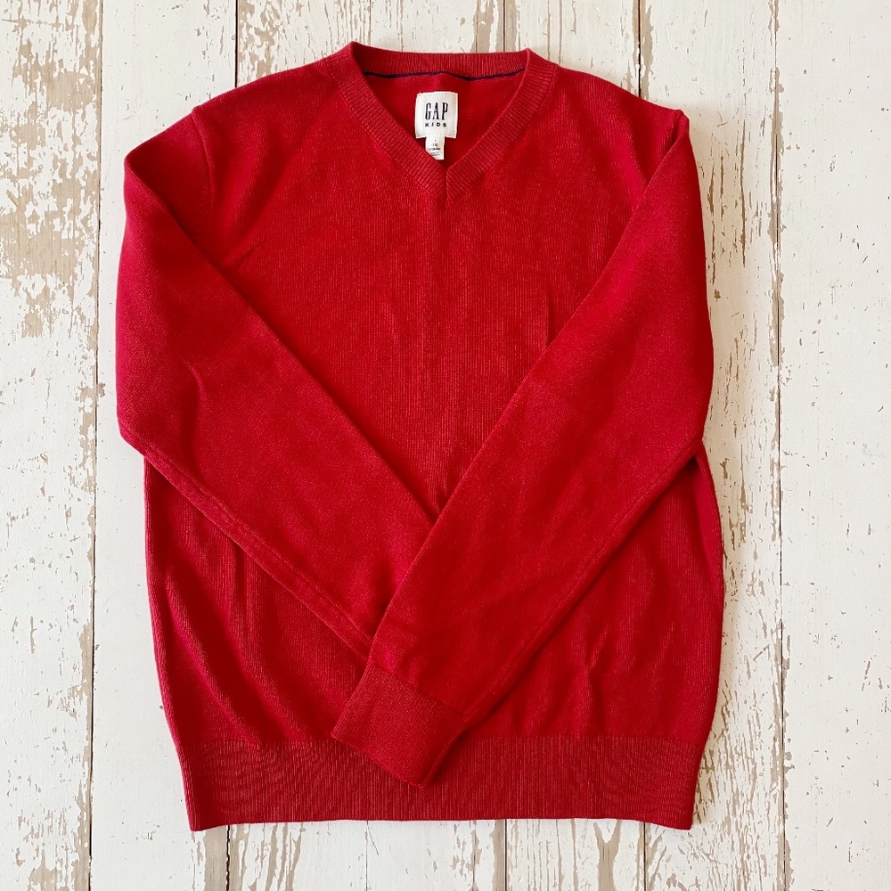 Gap Kids Boys Red V-neck Sweater NWOT